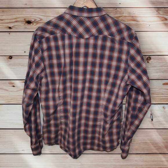 Banana Republic Blue Plaid Shirt Size Large - Picture 2 of 7